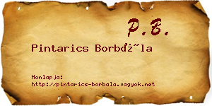 Pintarics Borbála névjegykártya